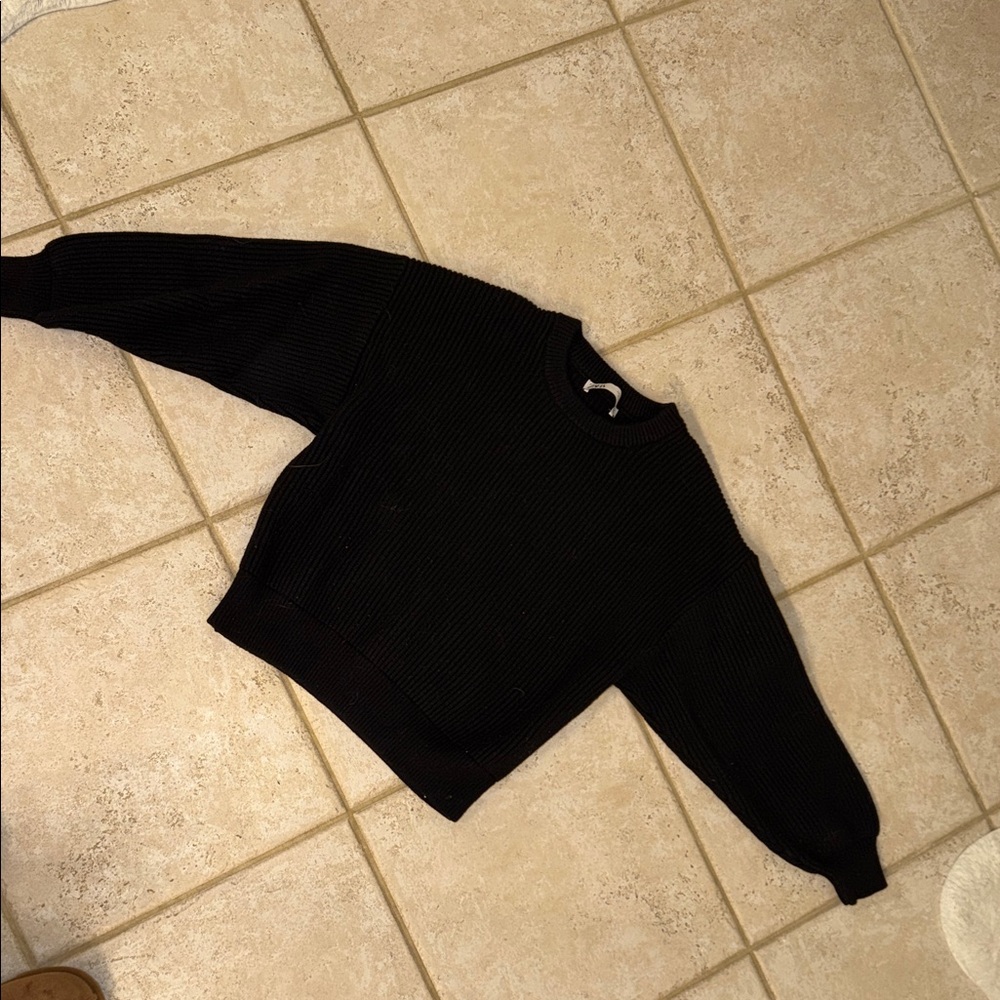 ZARA Black Ribbed Sweater